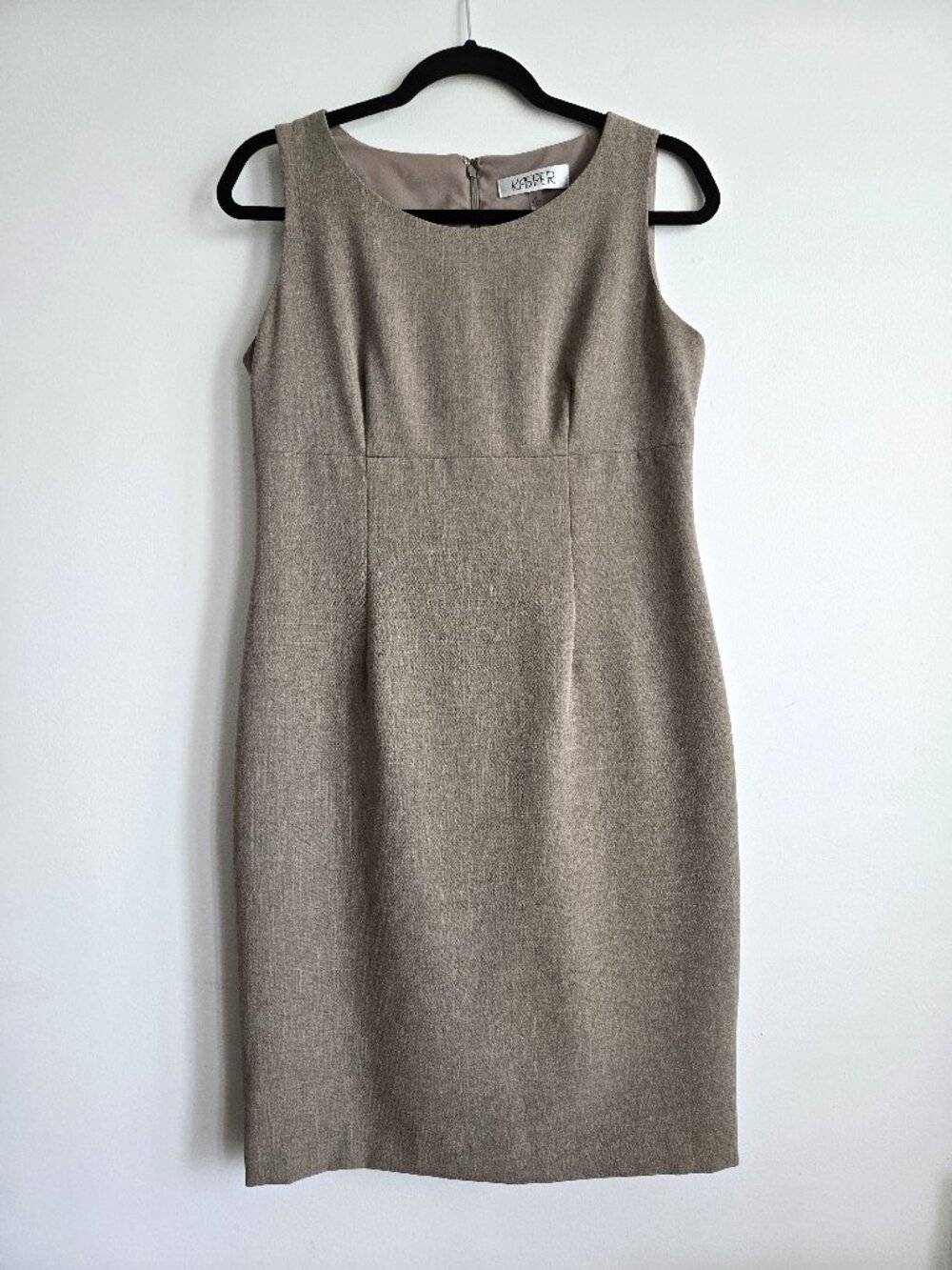 Kasper Taupe Sleeveless Sheath Dress | Size 6